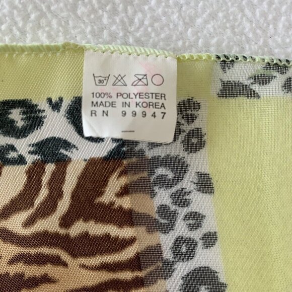 African Safari Animals Rectangular Scarf Made in Korea Polyester Vintage - Picture 4 of 5
